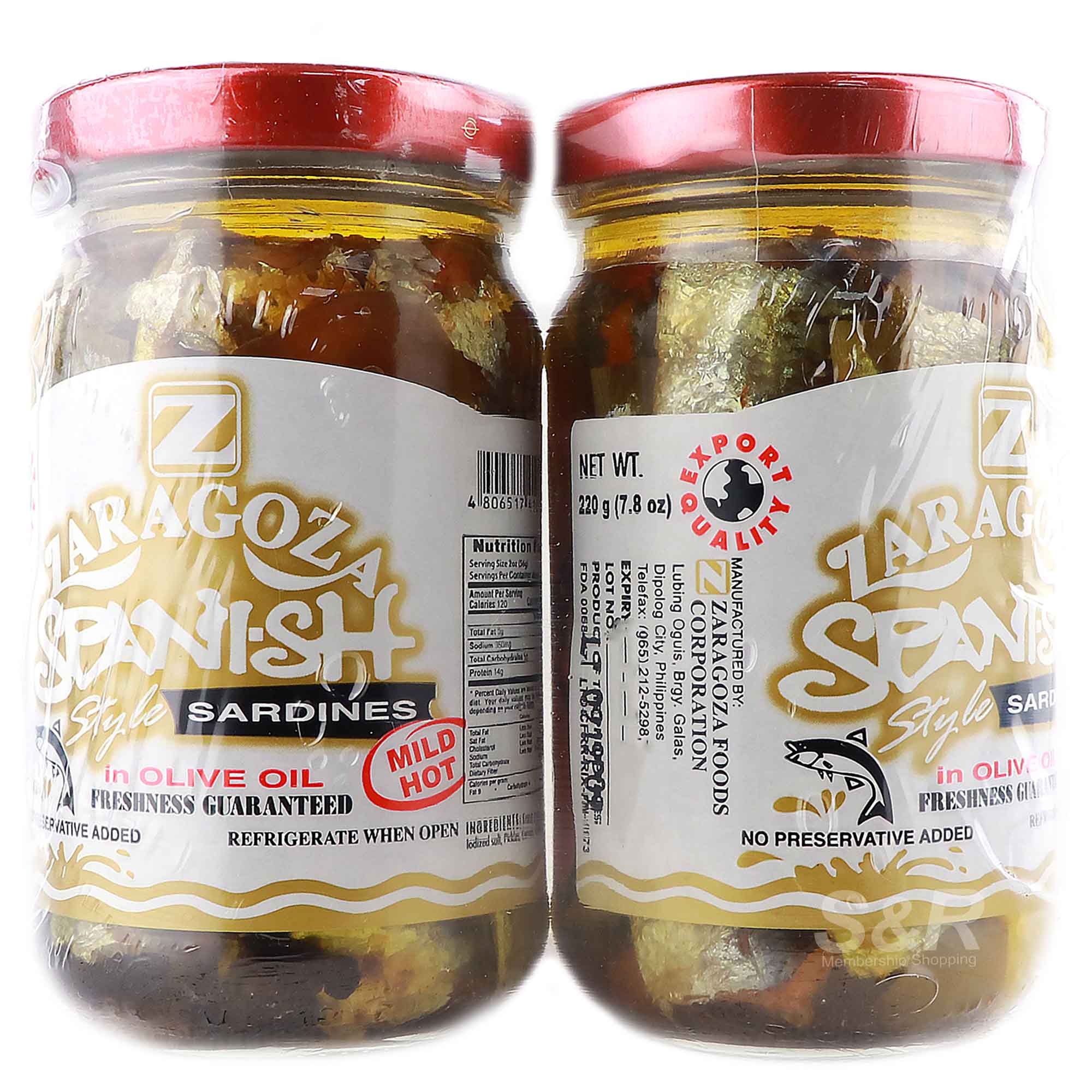 Zaragoza Spanish Style Sardines in Olive Oil 2 jars